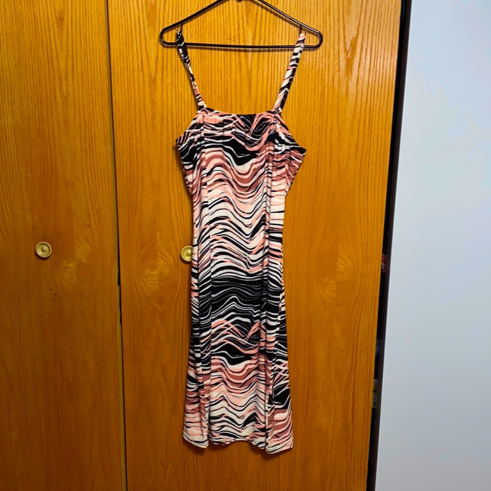 Rainbow Wavy Striped Fitted Dress